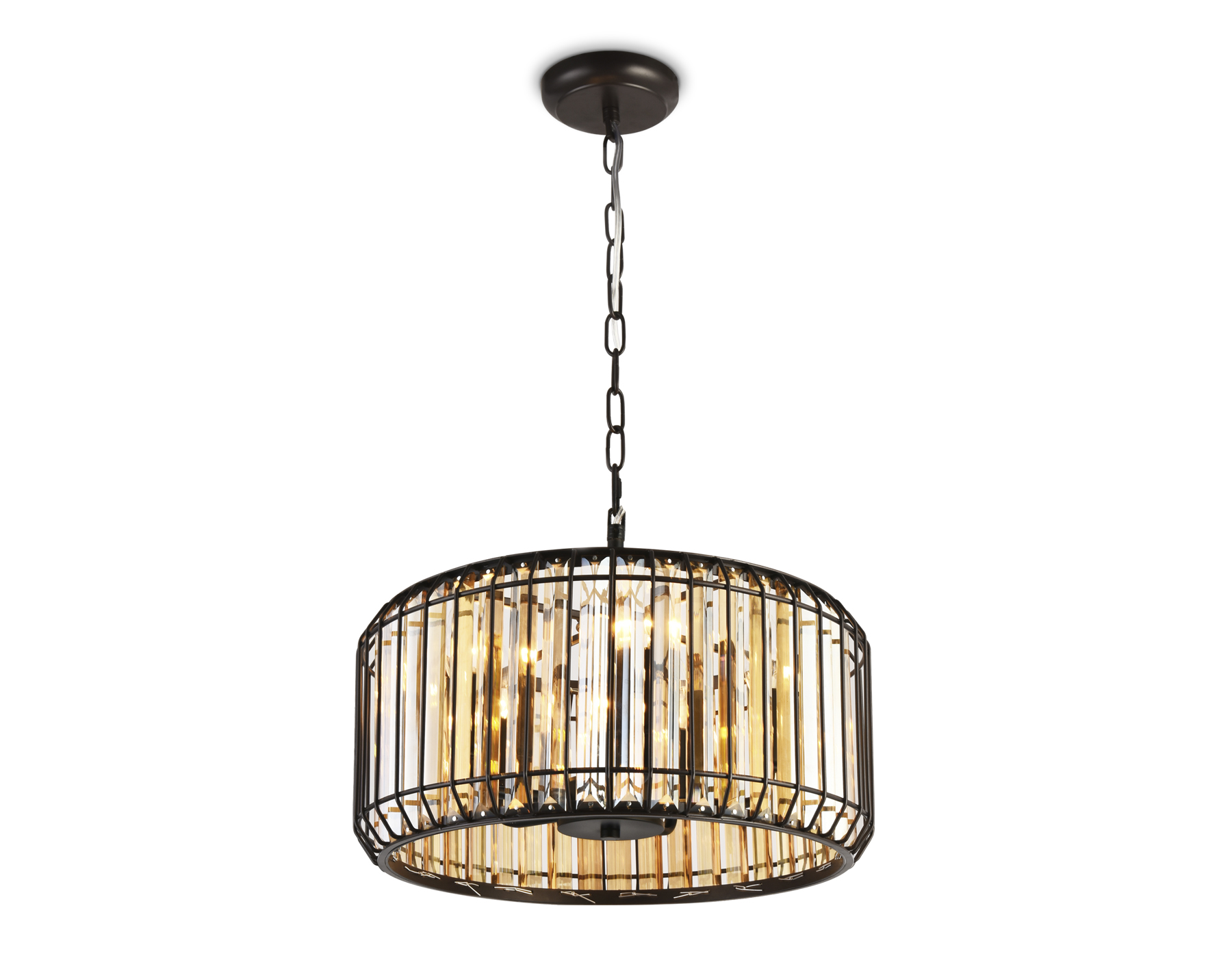 Подвесная люстра Ambrella с хрусталем TR5811  темный кофе/янтарь E14/5 max 40W D400*650